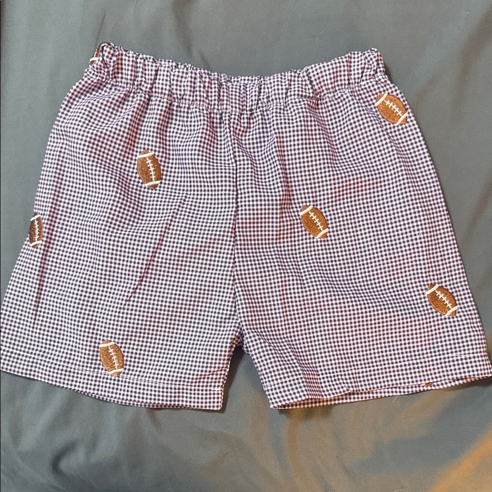 Boy’s Checkered Football Print Shorts